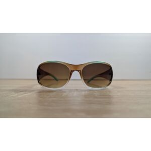 Solar Accents Womens Brown Gradient Sunglasses Teal Arms